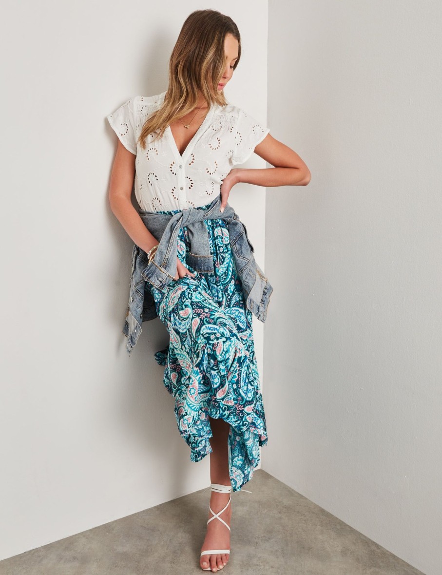 Dresses Rockmans | Rockmans Elastic Waist Tiered Maxi Skirt