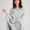 Knitwear WLane | W.Lane Fringe Trim Cable Poncho