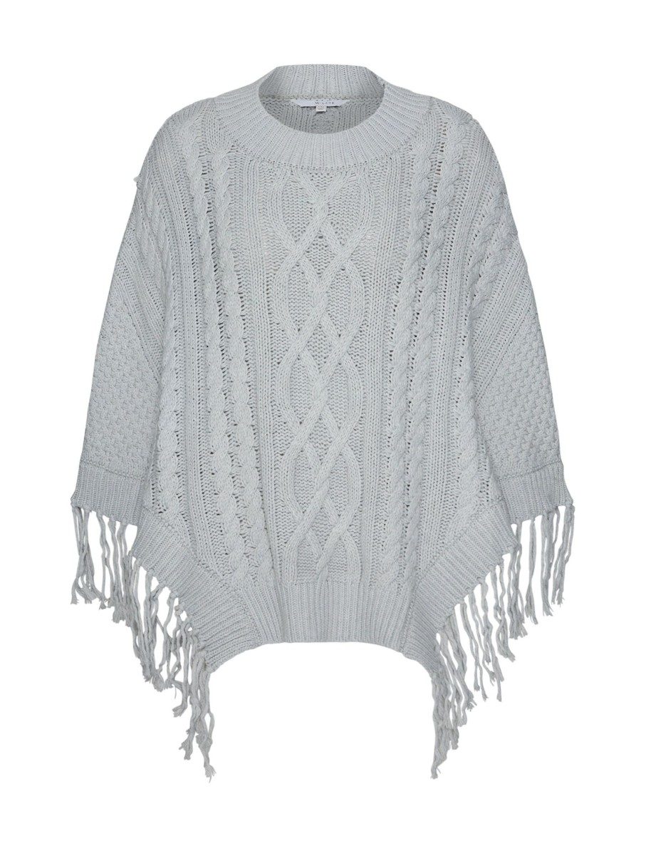 Knitwear WLane | W.Lane Fringe Trim Cable Poncho