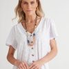 Tops Millers | Millers Knit Broidery Top With Frill Sleeve