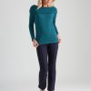 Tops NoniB | Noni B Cowl Neck Chevron Knitwear Top