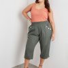 Bottoms Beme | Beme Crop Linen Button Detail Pants