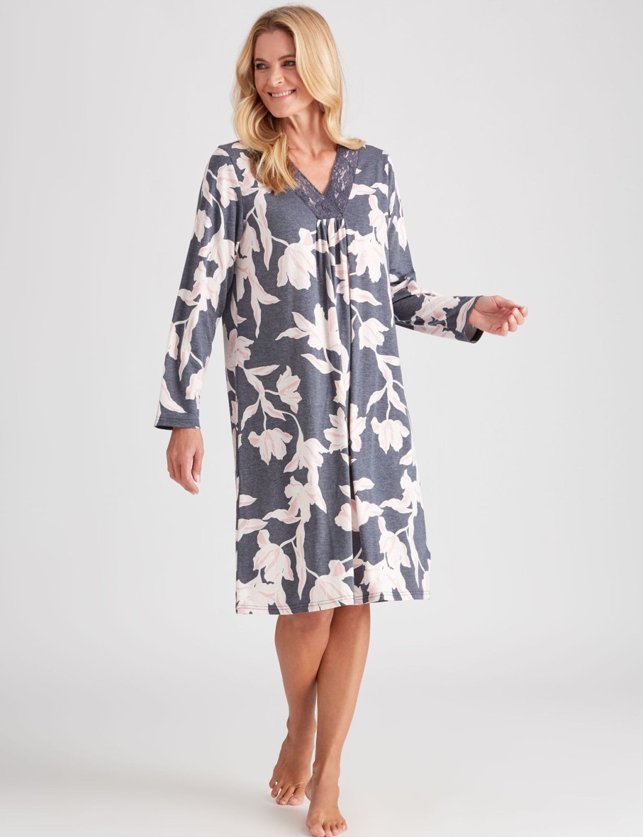 Sleepwear NoniB | Noni B L/S Abstract Florl Nightie