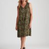 Dresses Millers | Millers Printed Rayon With Tassle Trim Midi Dress