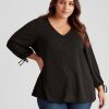 Tops Beme | Beme Textured Long Tie Sleeve Top