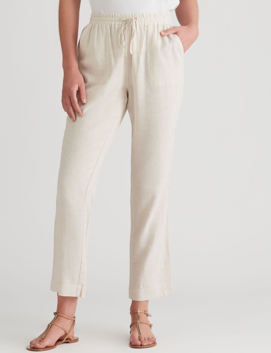 Bottoms WLane | W.Lane Linen Full Length Pants