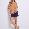 Bottoms Katies | Katies Button Front Linen Shorts