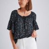 Tops NoniB | Noni B Frill Sleeve Hotfix Kaftan Top