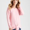 Knitwear Rockmans | Rockmans Long Sleeve Tie Front Knitwear Top