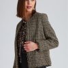 Outerwear NoniB | Noni B Fringe Trim Jacquard Jacket