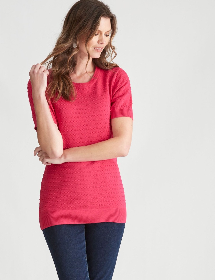 Knitwear WLane | W.Lane Dobby Button Pullover Top