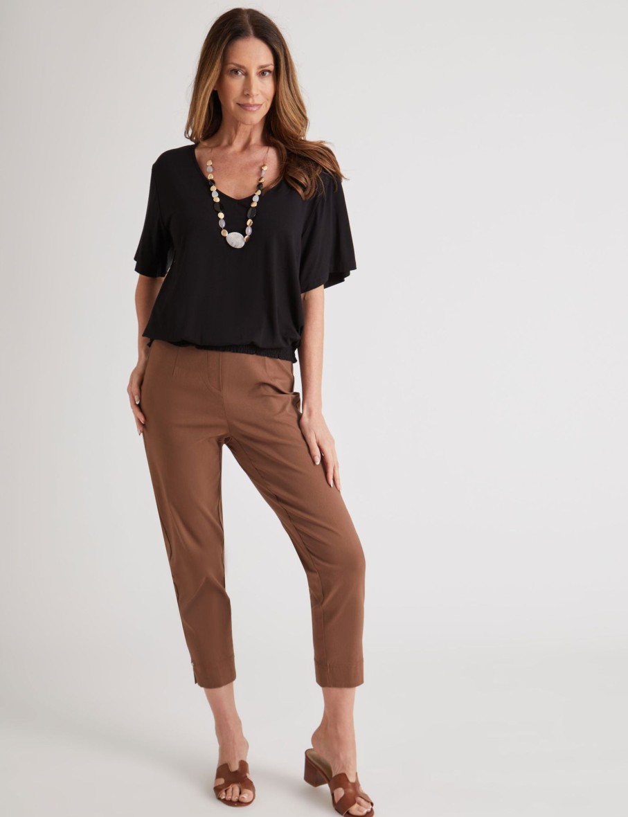 Bottoms Millers | Millers Ankle Length Side Split Hem Bengaline Pant