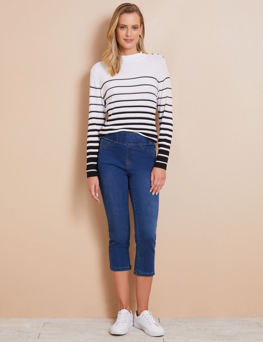 Bottoms WLane | W.Lane Stretch Crop Pull On Jeans