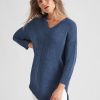 Knitwear Rockmans | Rockmans Elbow Sleeve True Knitwear Asymmetric Zipped Top