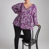 Tops Beme | Beme Long Sleeve Lace Insert Detail Button Thru Top