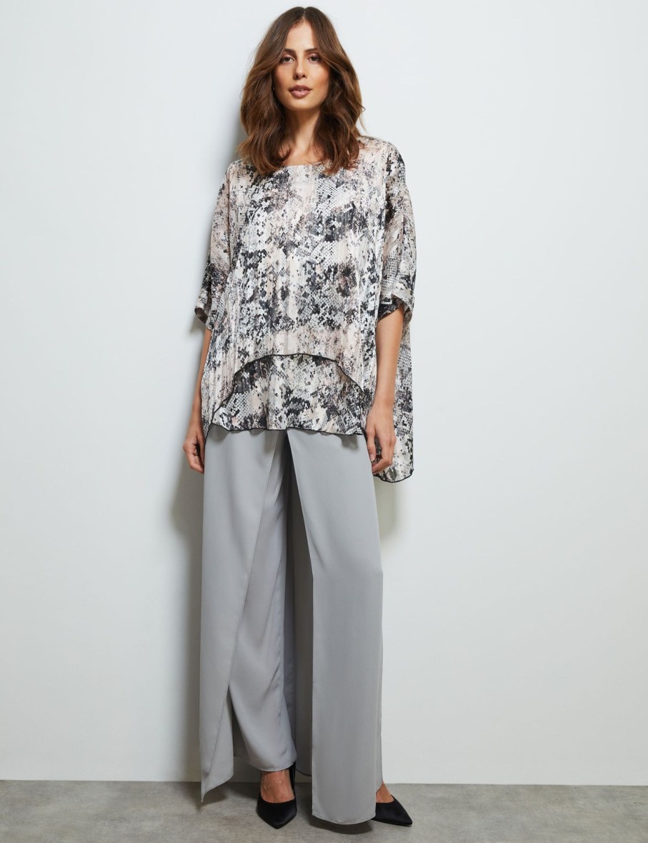 Tops NoniB | Double Layer Lurex Print Top