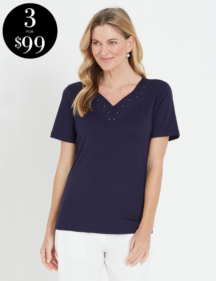 Tops NoniB | Noni B Short Sleeve Rib Top