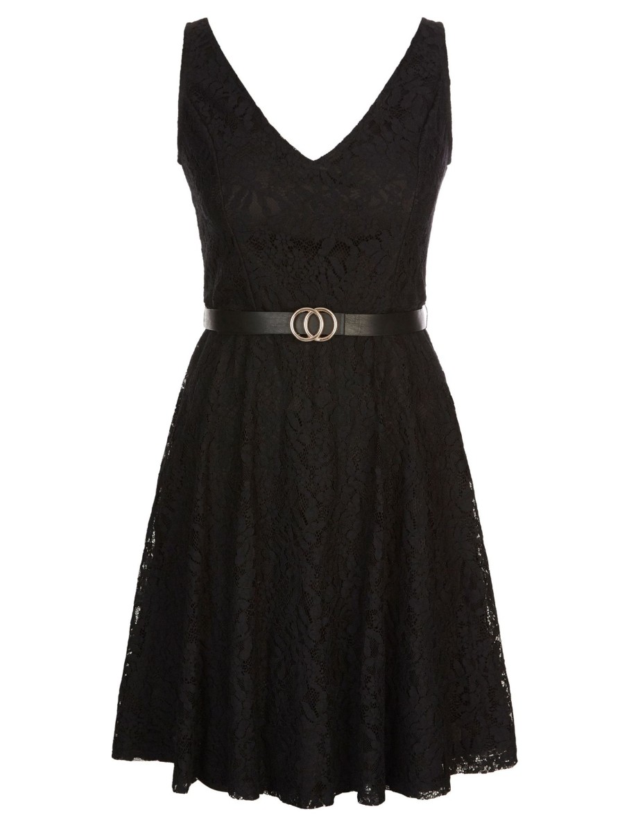 Dresses Crossroads | Crossroads Lace V Neck Dress