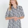 Tops NoniB | Noni B 3/4 Sleeve Stripe Shirt