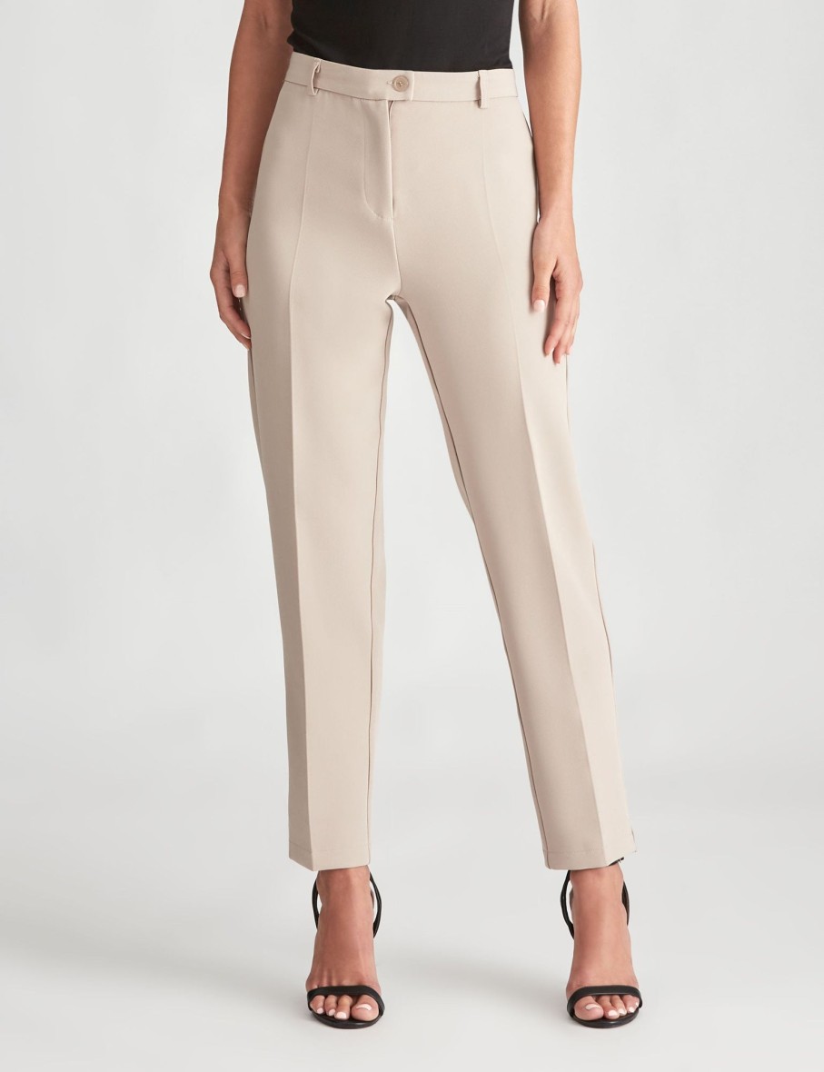 Bottoms LizJordan | Liz Jordan Slim Leg Button Pant