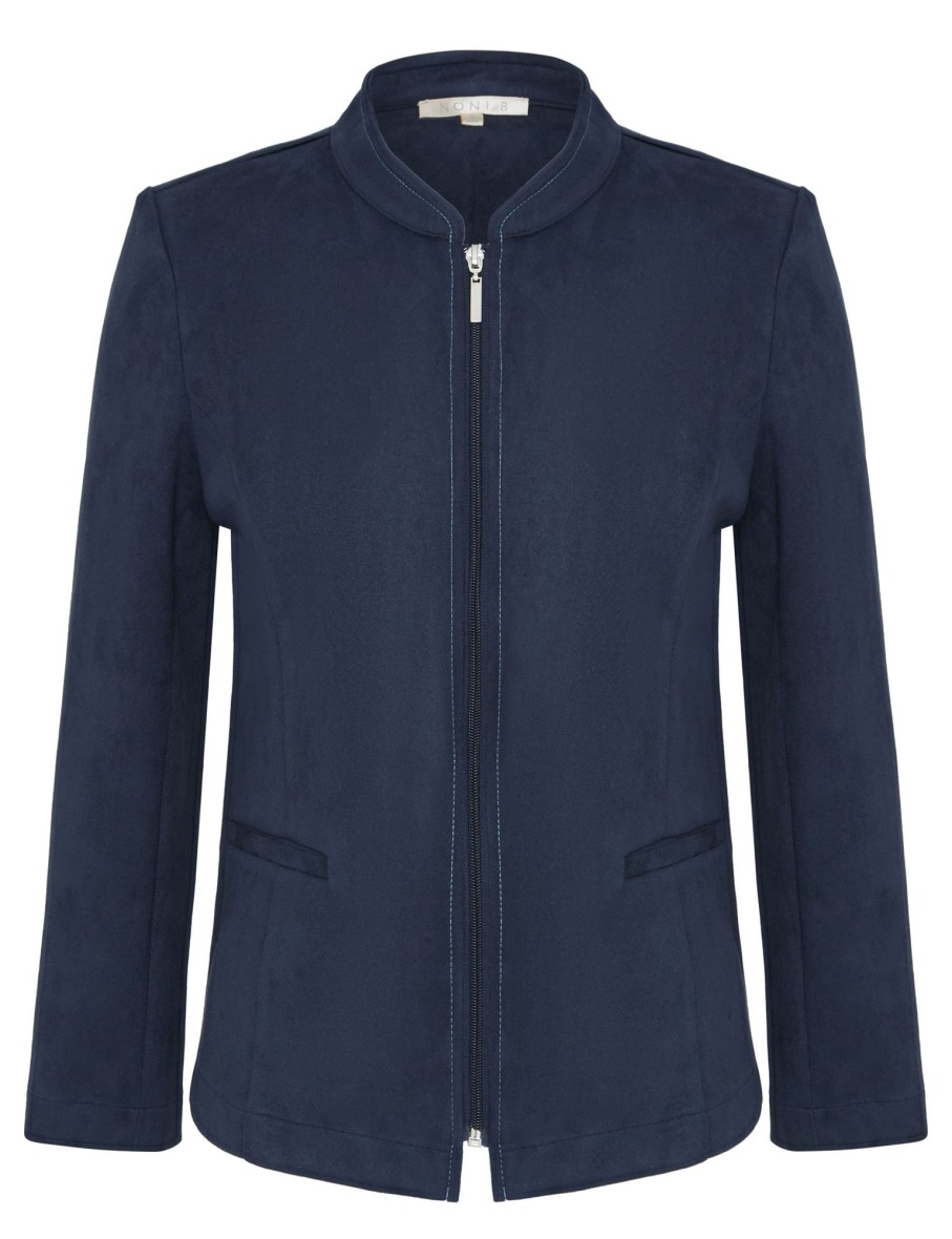 Outerwear NoniB | Noni B Suedette Zipped Through Jacket