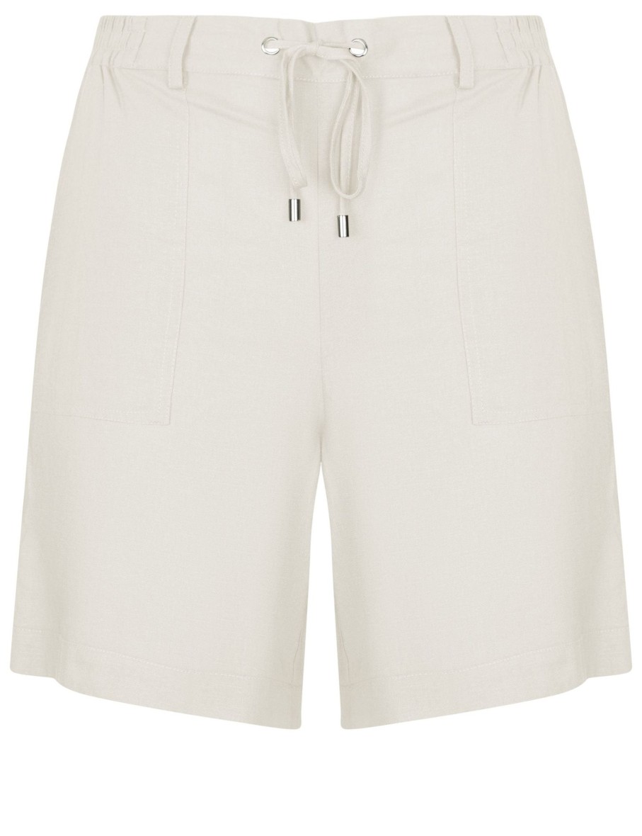 Bottoms Katies | Katies Linen Blend Tie Front Shorts