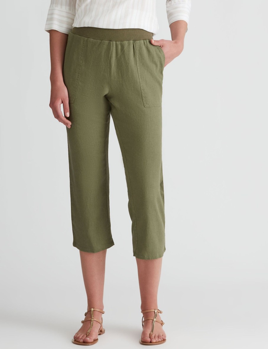 Bottoms WLane | W.Lane Linen Crop Pants