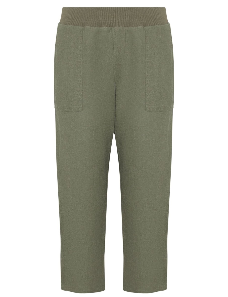 Bottoms WLane | W.Lane Linen Crop Pants