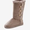 Sleepwear Rivers | Rivers Tall Button Detail Shagga Boot