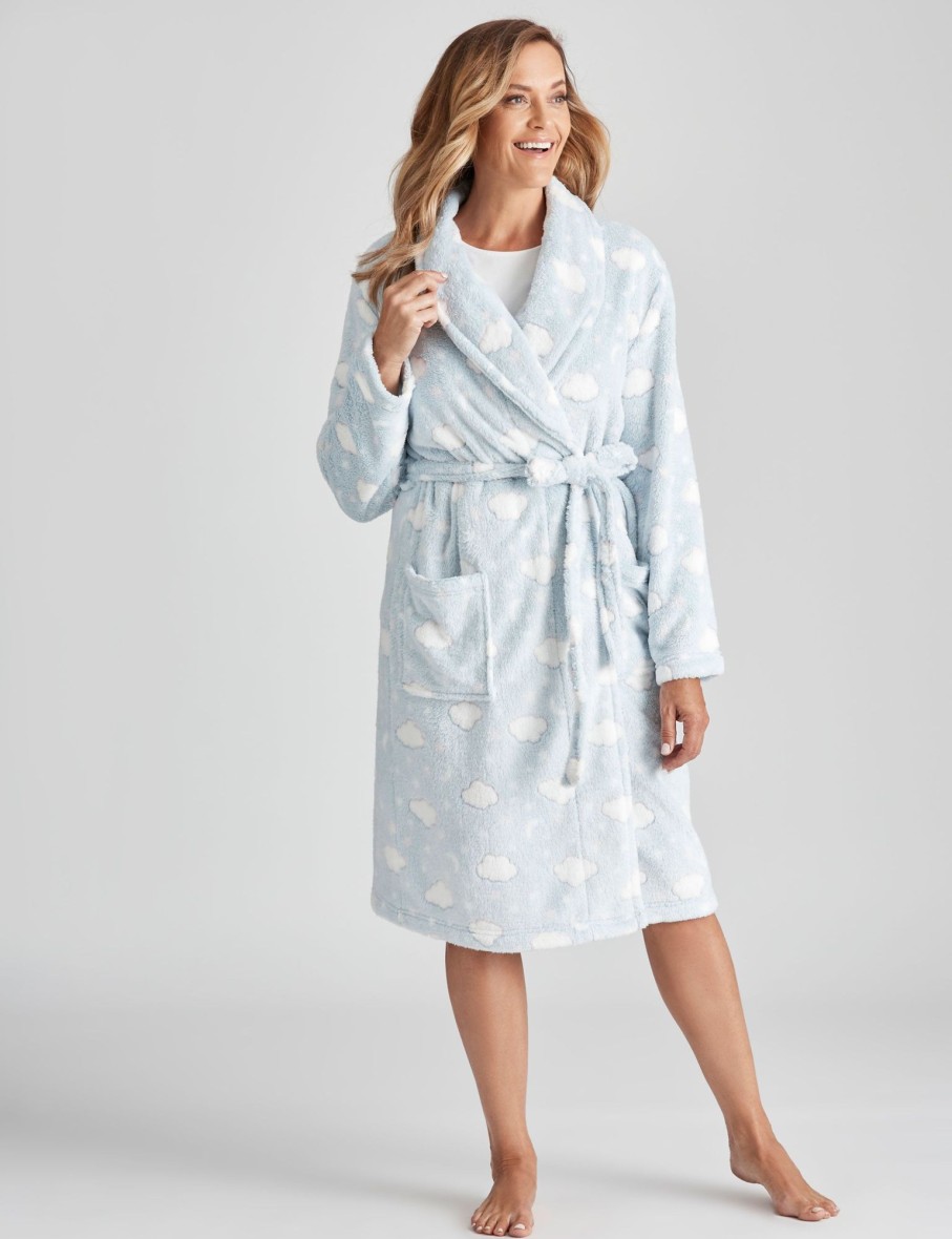 Sleepwear Millers | Millers Printed Coral Fleecy Robe