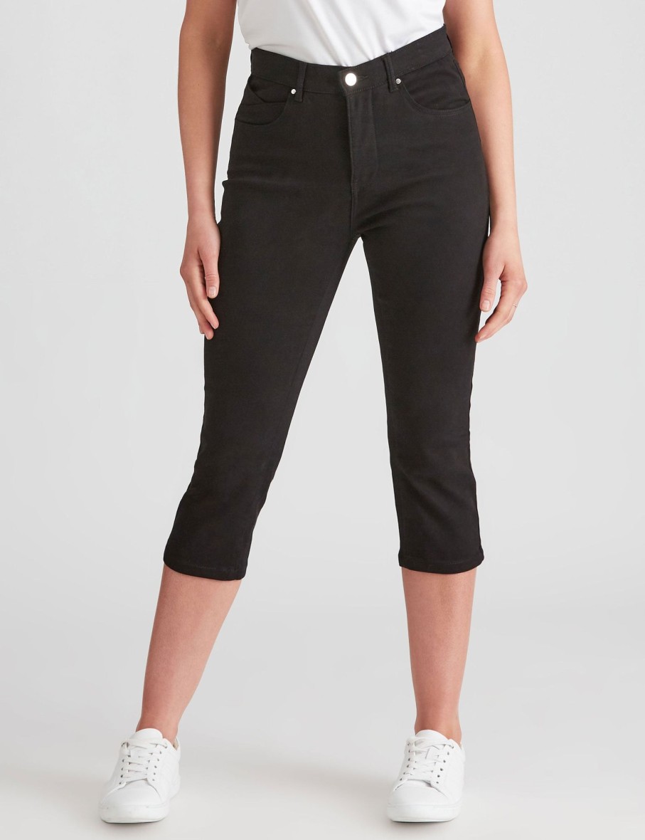 Bottoms Rockmans | Rockmans Crop Comfort Waist Jeans