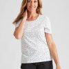 Tops Millers | Millers Short Sleeve With Crochet Neck Insert Top