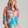 Tops NoniB | Noni B Cotton Voile Print Shirt