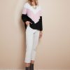 Tops WLane | W.Lane Chevron Colourblock Waffle Knitwear Top