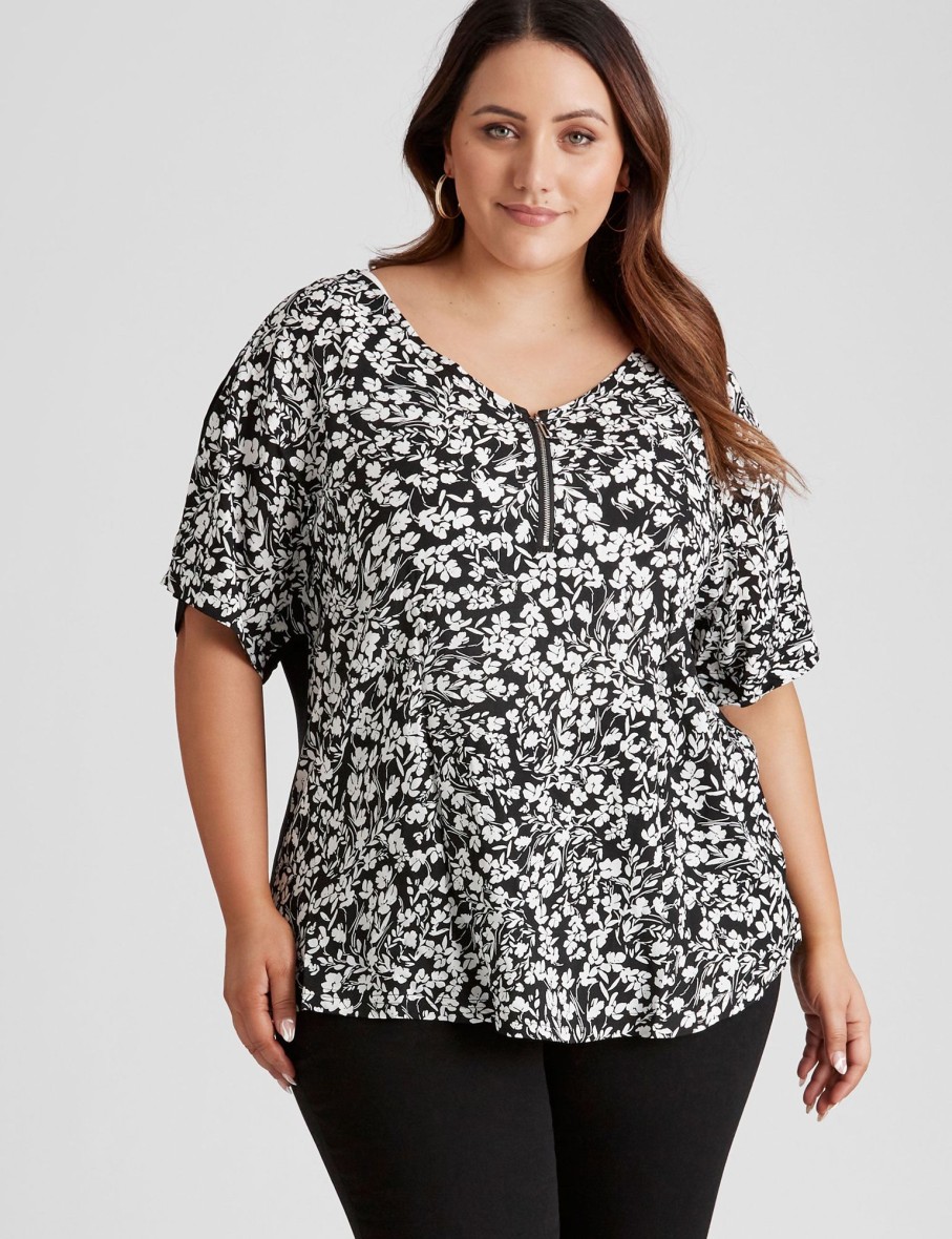 Tops Beme | Beme Extended Sleeve Mixed Media Top