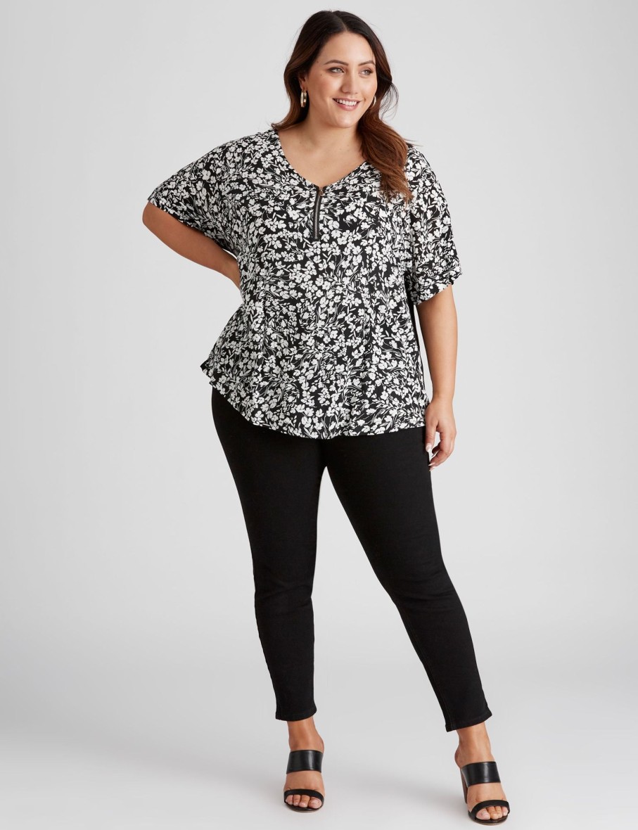 Tops Beme | Beme Extended Sleeve Mixed Media Top