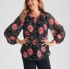 Tops Millers | Millers Long Raglan Sleeve Printed Blouse