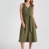 Dresses LizJordan | Liz Jordan Crepe Button Dress