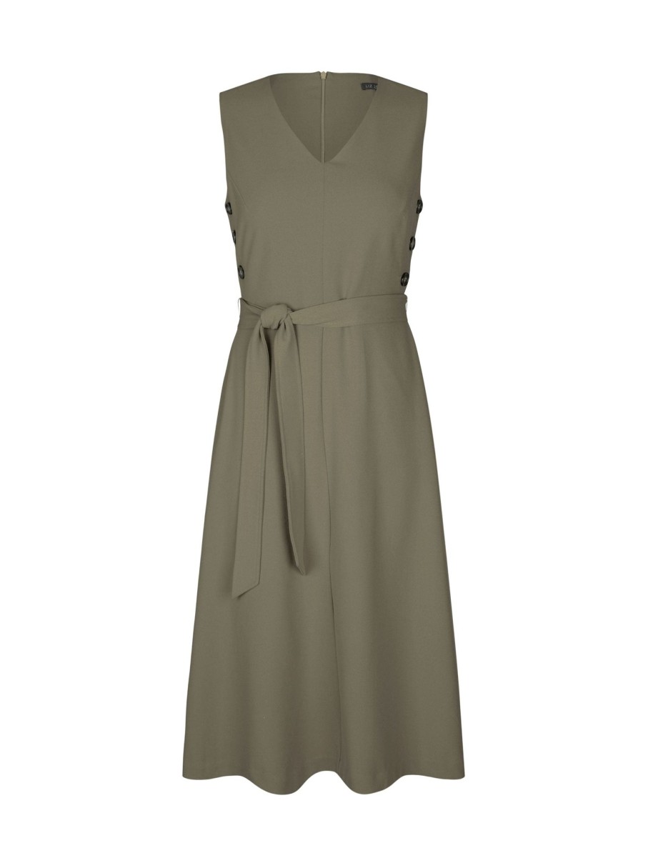 Dresses LizJordan | Liz Jordan Crepe Button Dress