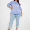 Knitwear Beme | Beme Boat Neck Button Detail Lurex Poncho