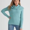 Knitwear Rockmans | Rockmans Long Sleeve Fluffy Tassel Cowl Knitwear Jumper