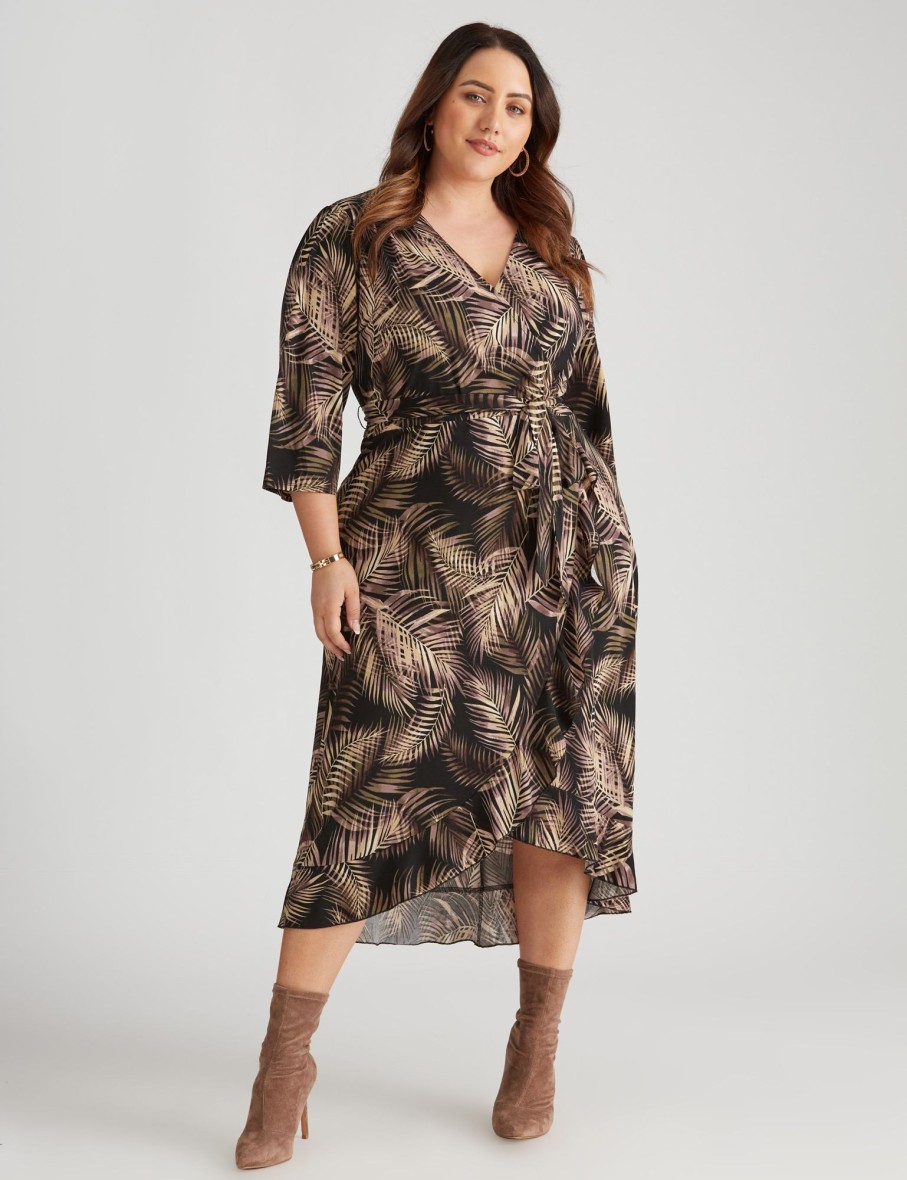 Dresses Beme | Beme Stetch Frill Wrap Dress