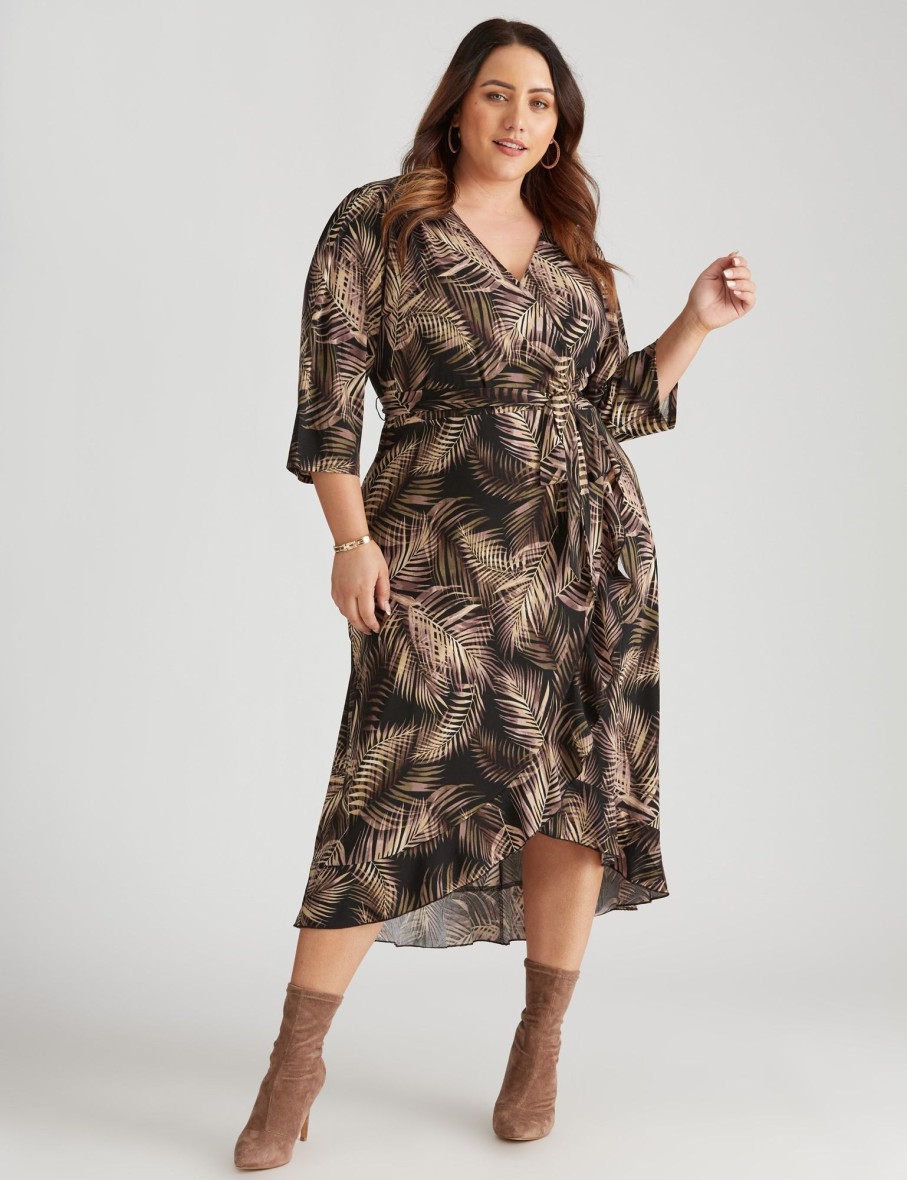 Dresses Beme | Beme Stetch Frill Wrap Dress