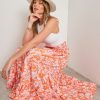 Dresses Rockmans | Rockmans Elastic Waist Tiered Maxi Skirt