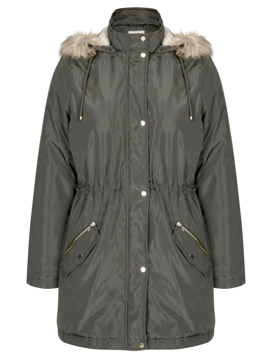 Outerwear Rivers | Rivers Fur Trim Parka