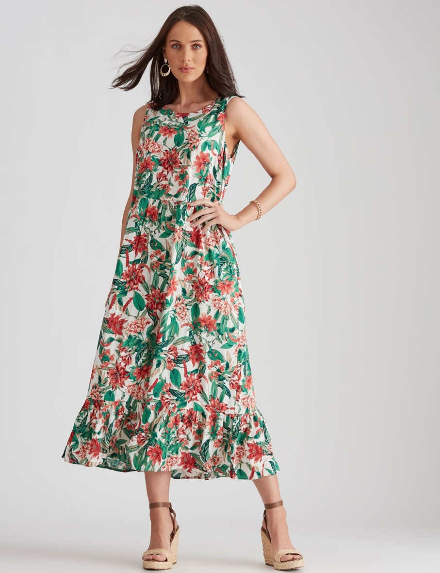 Dresses Katies | Katies Woven Tiered Midi Dress