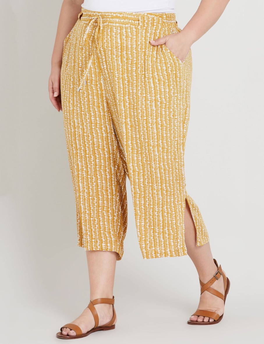 Bottoms Beme | Beme Wid Waist Wide Crop Pants