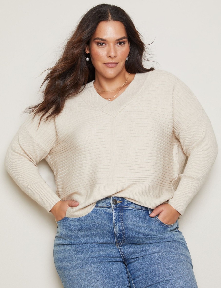 Knitwear Autograph | Autograph Knitwear Long Sleeve V Neck Rib Jumper