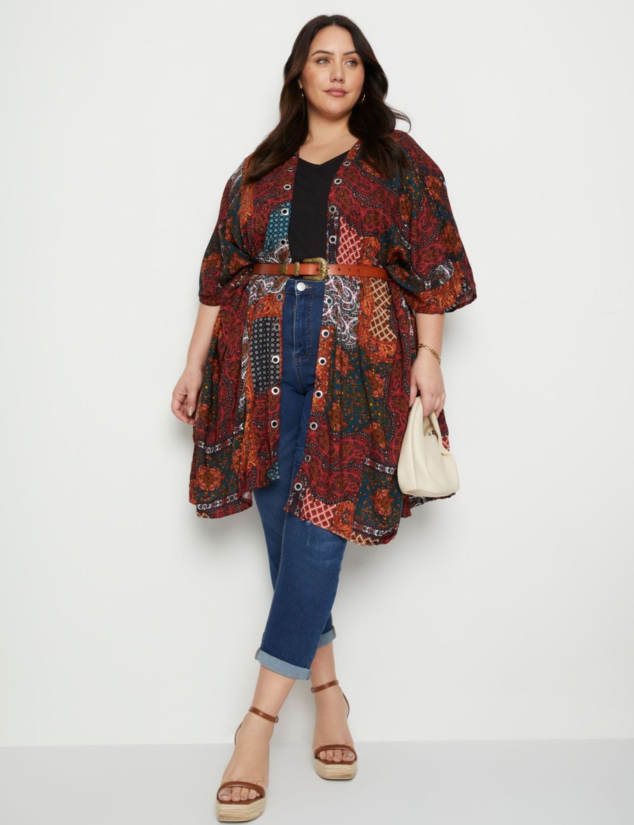 Outerwear Beme | Beme Extended Sleeve Longline Kimono