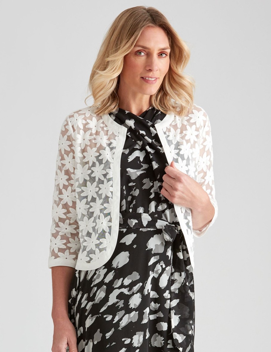 Knitwear LizJordan | Liz Jordan Embroidered Shrug